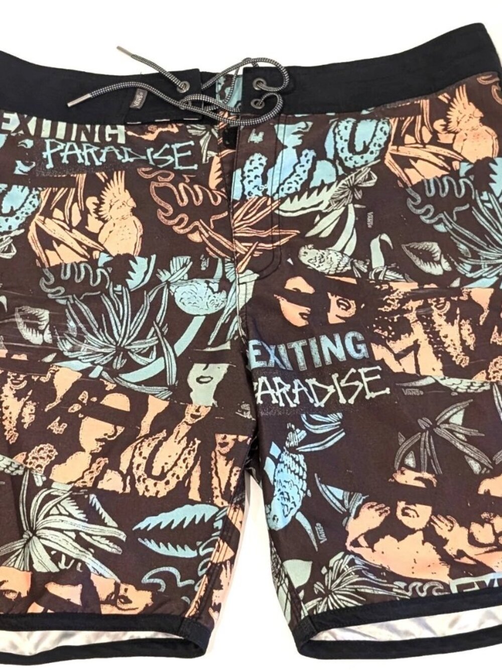 Vans Off The Wall Mens Board Shorts Exiting Paradise Tropical Surf Trunks Y2K